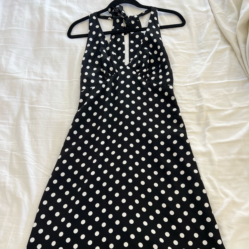 Betsey Johnson Black and White Polka Dot Midi Dress
